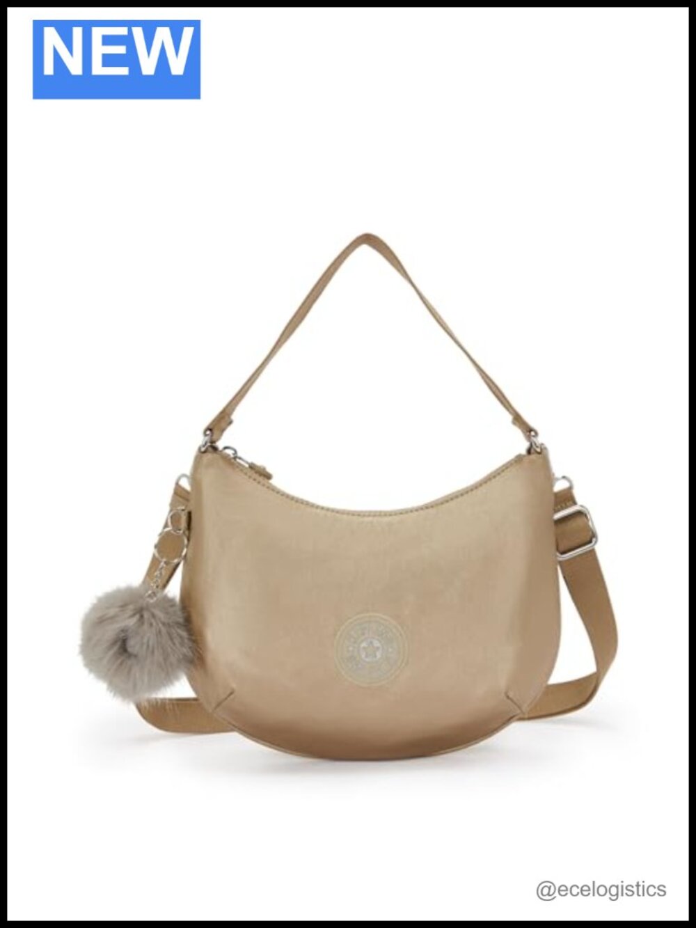 Nylon Shoulder Bag Hobo with Zip Closure Lightweight